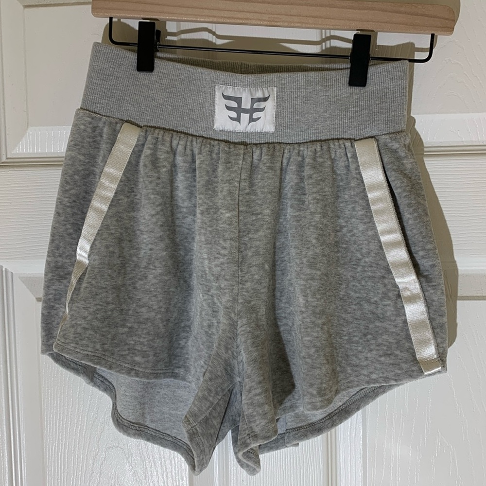Heroine Sport Gray Sweatshorts with White Trim